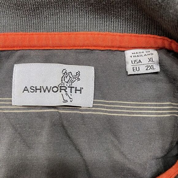 Ashworth Golf Polo Shirt Men's Extra Large Gray Stripe Casual E-Z Tech Cotton - Picture 6 of 7